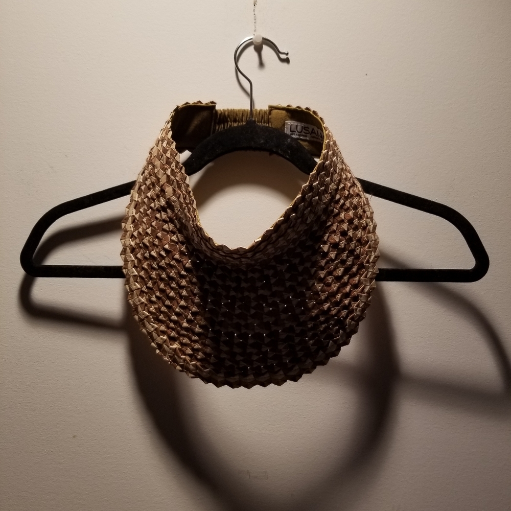🍭Lusana wicker/cotton sun hat